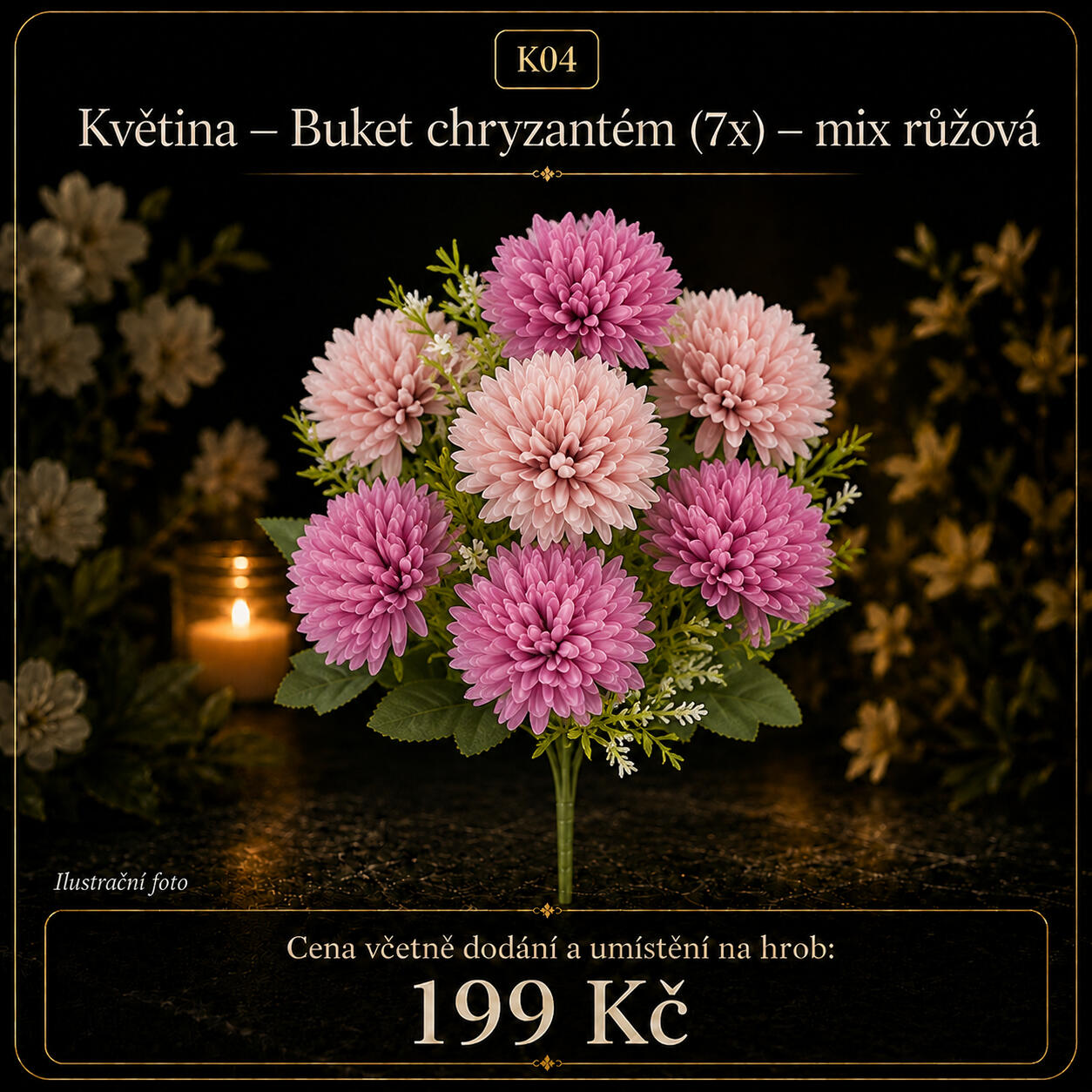 Buket chryzantém (7x) - mix Umělá kytice